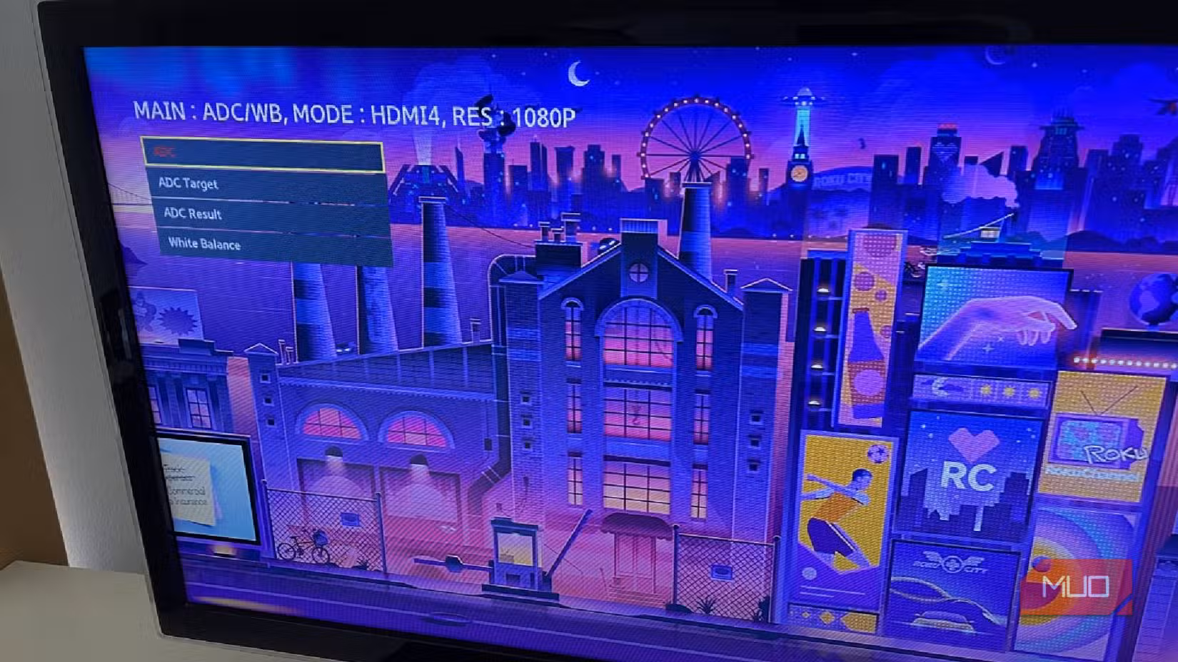 The Samsung special menu with adc/wb