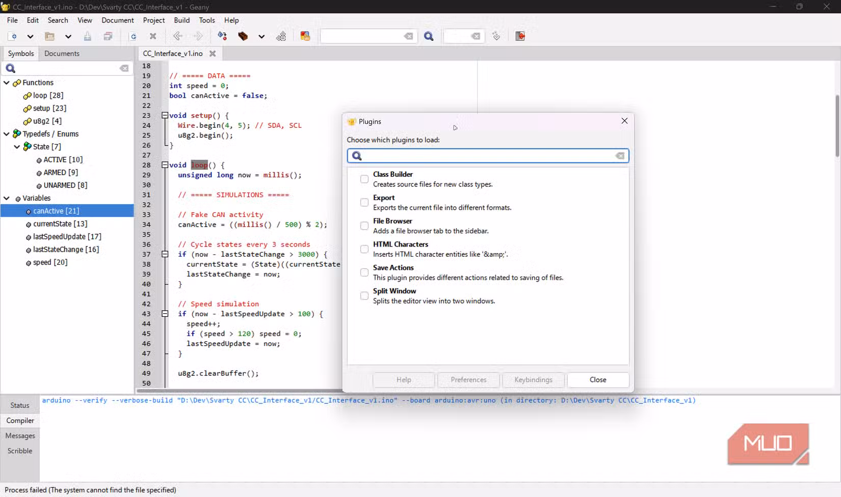 Geany plugin manager.