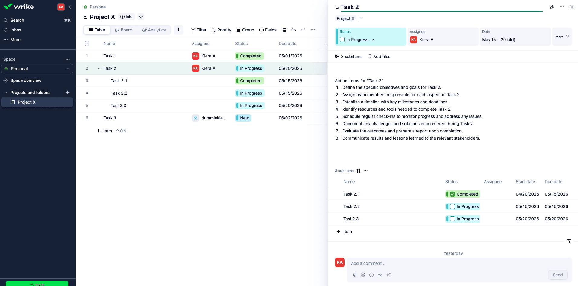 Wrike, our pick for the best project management software for people who love spreadsheets