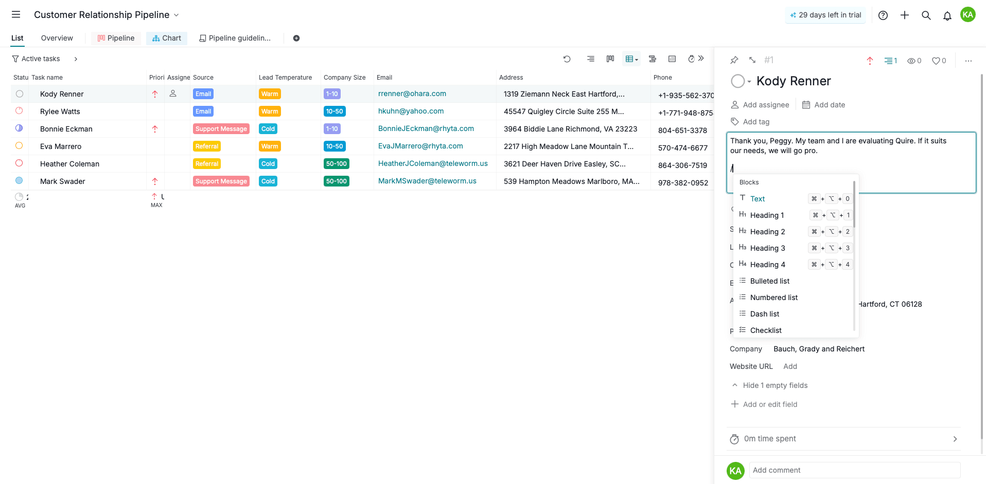 Quire, our pick for the best simple project manager