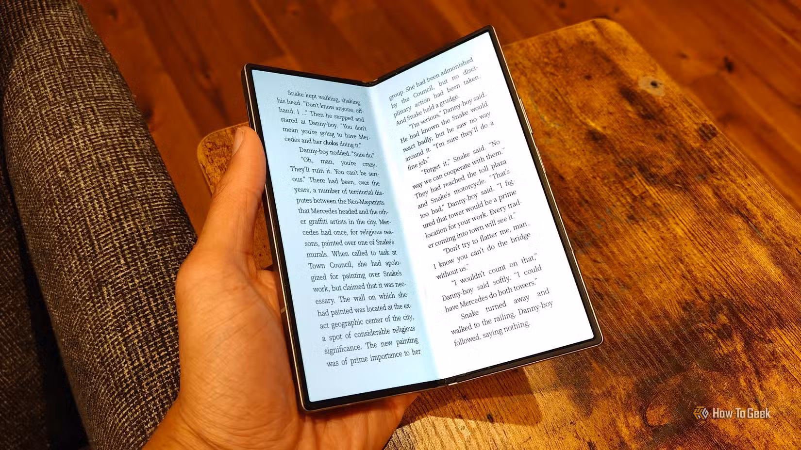 Ebook on a Samsung Galaxy Z Fold 6.