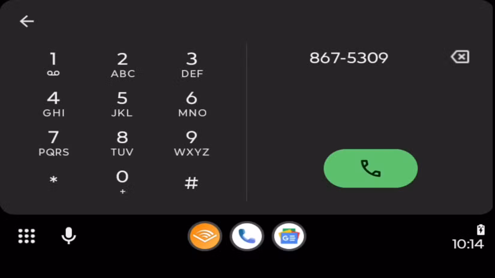 Making a phone call in Android Auto