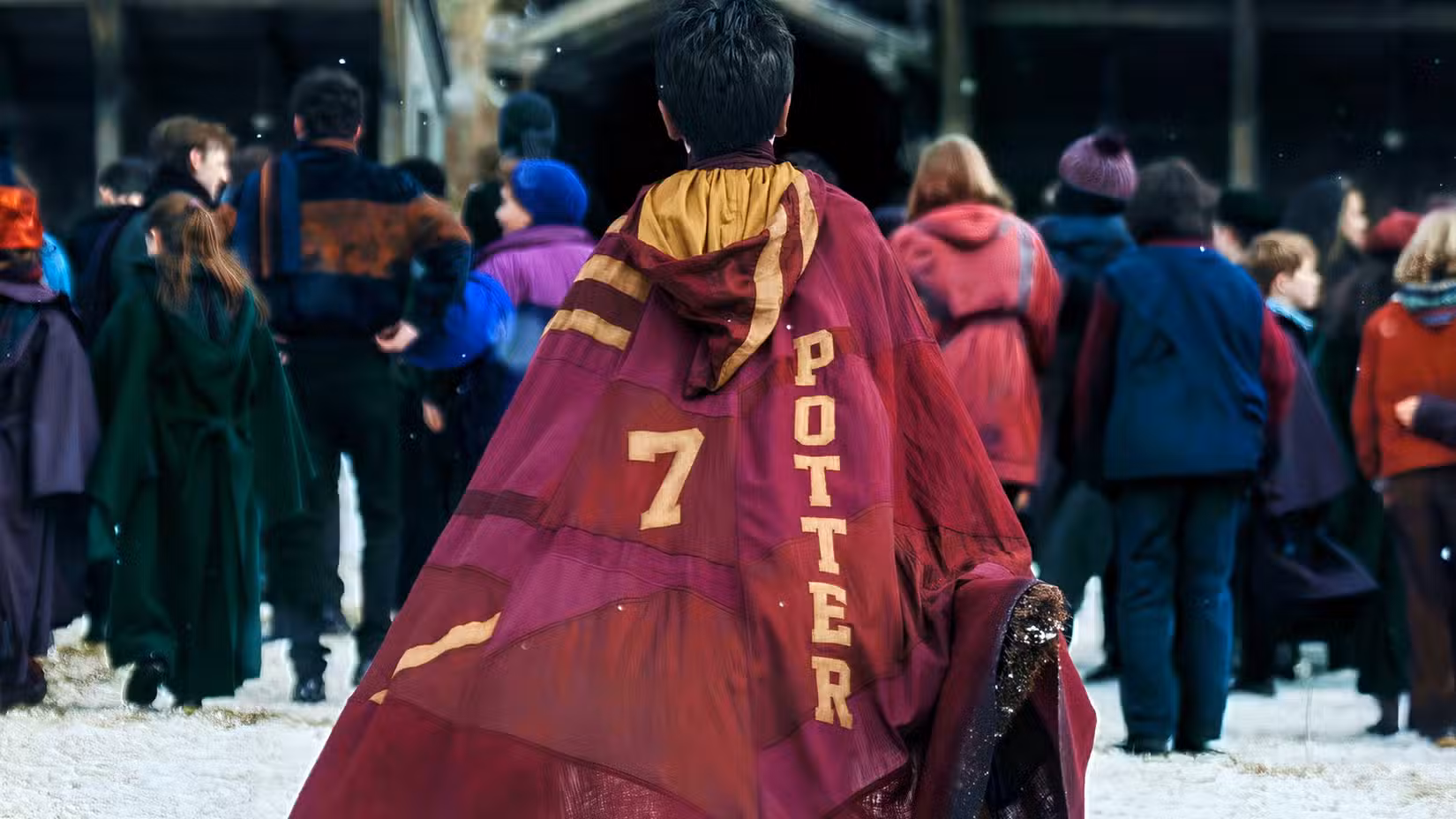 Harry Potter in Qudditich robe in Harry Potter.