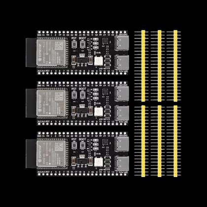 ESP32-S3 N16R8 microcontrollers with breadboard pins.