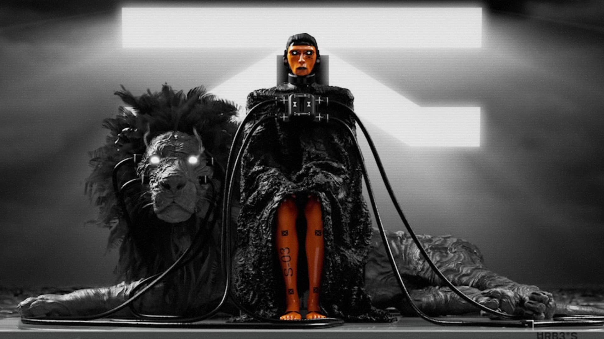 Marathon Introducing Traxus: Art of Traxus' liason sat in a chair with a lion next to them.