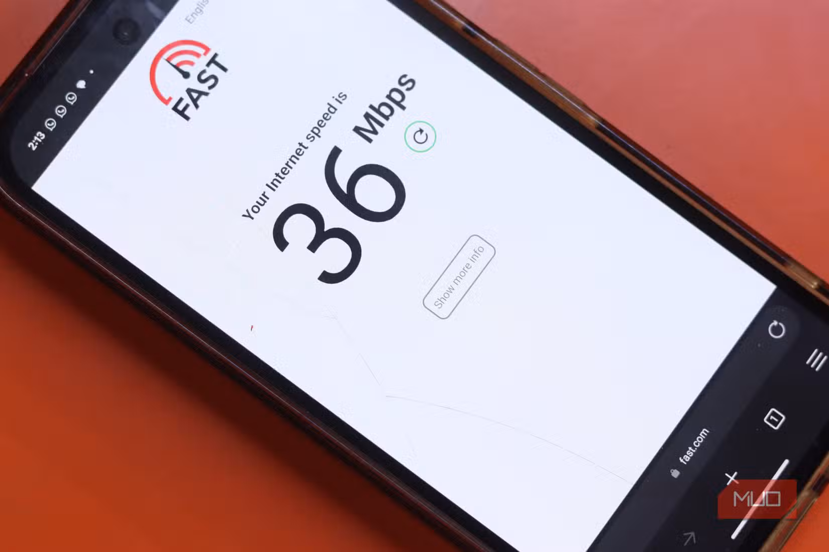 Celluar data speed test on Pixel 9a.
