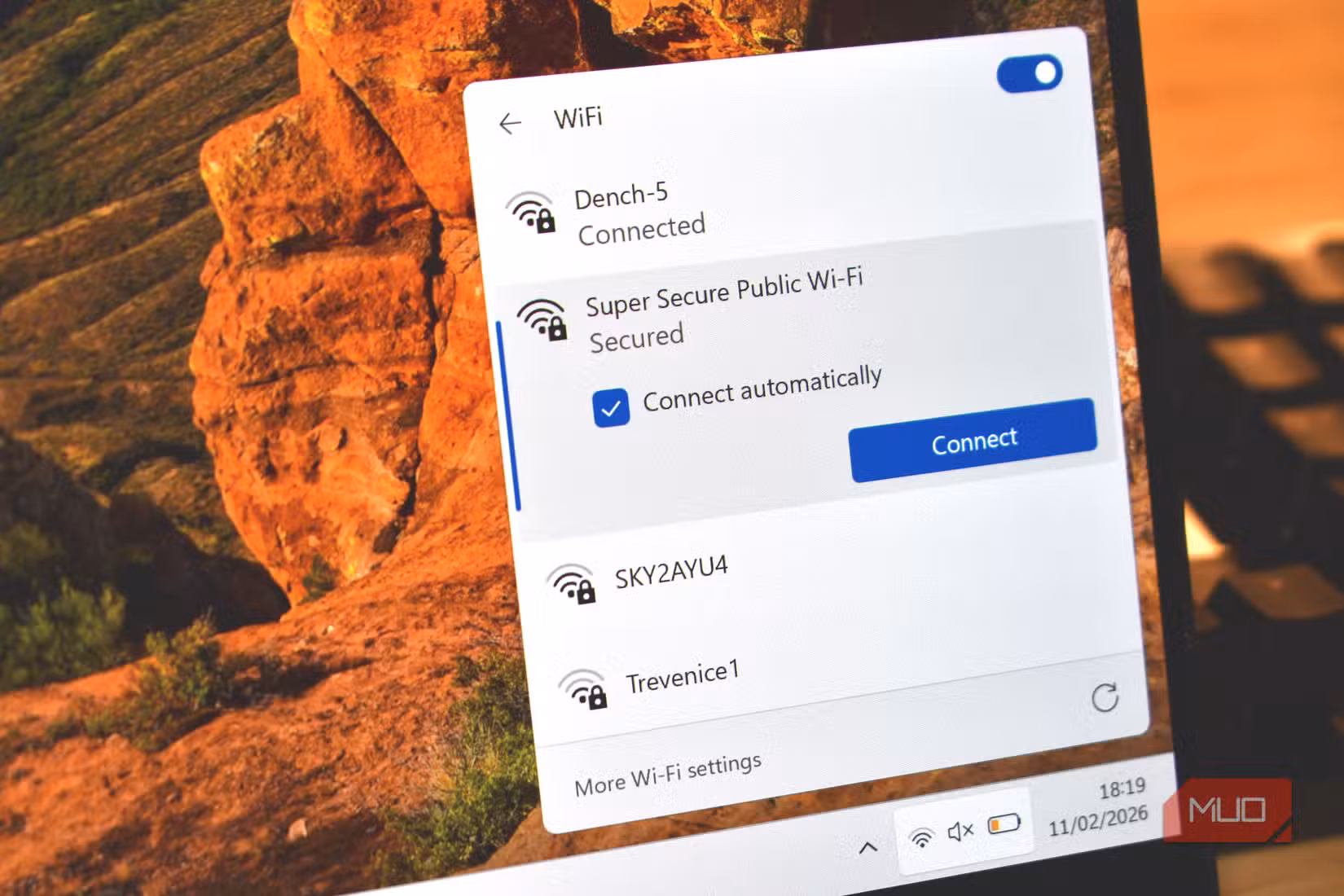 connect to public wifi.