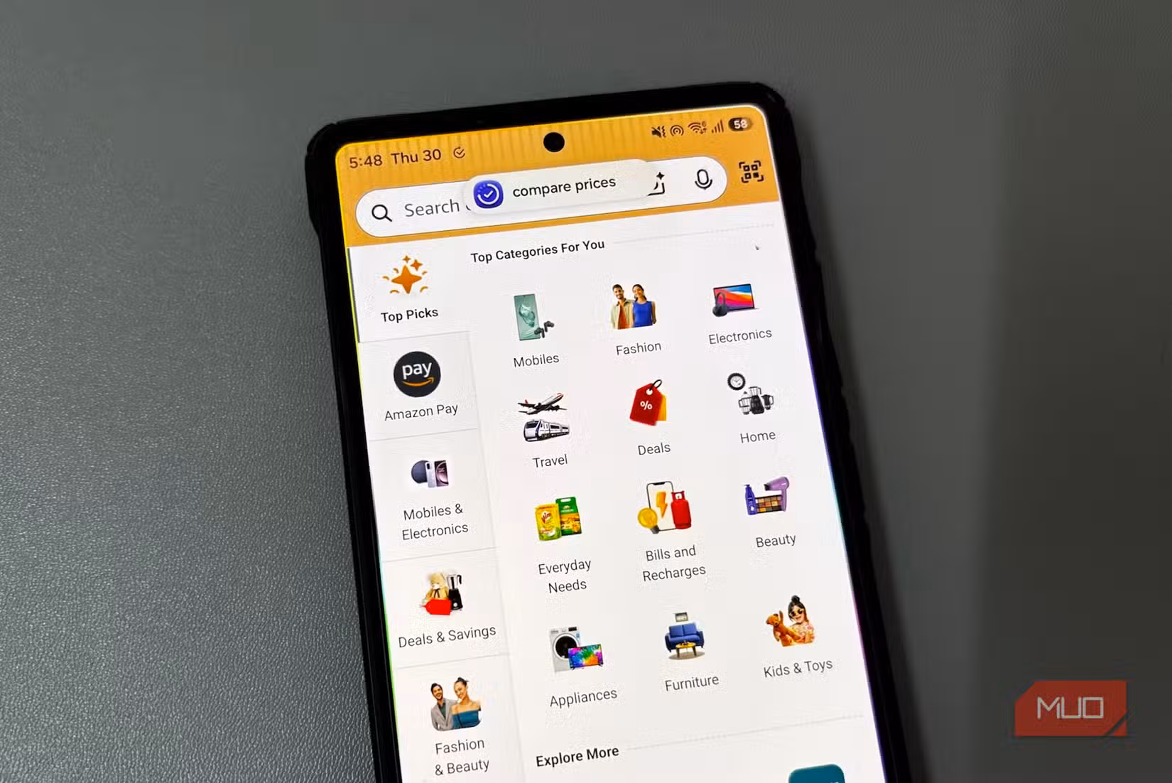 Bixby reminder appears inside Amazon