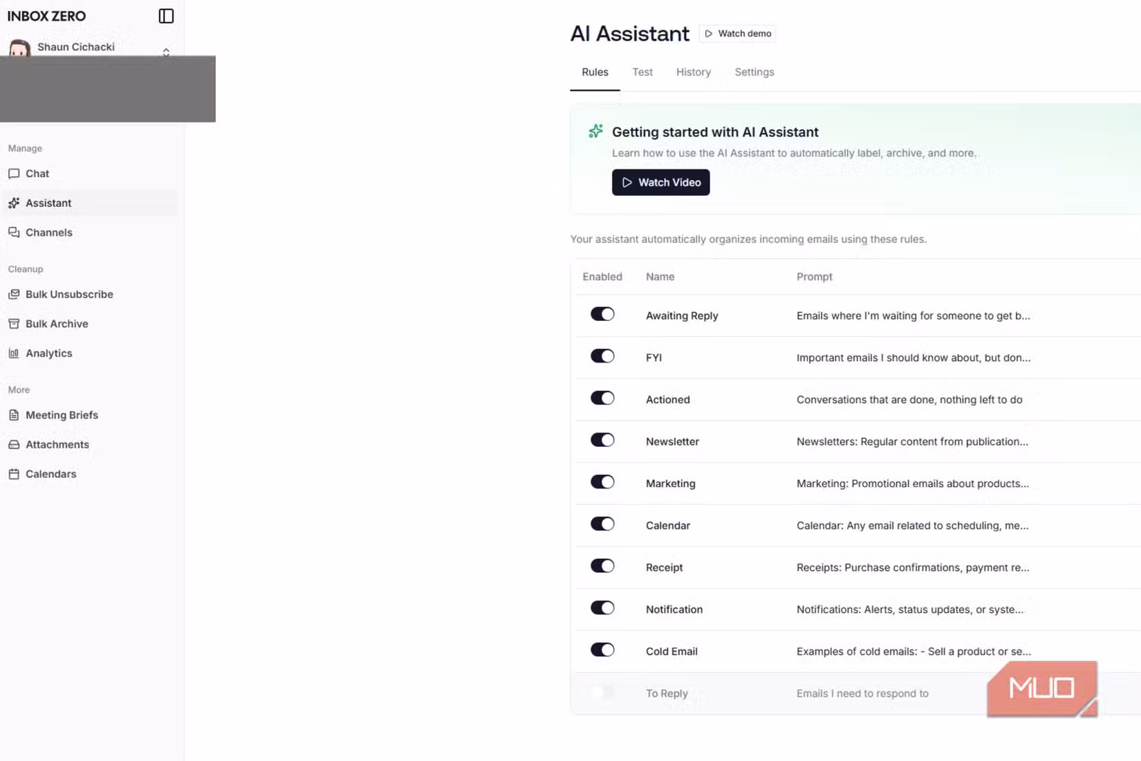 Inbox Zero Main Page