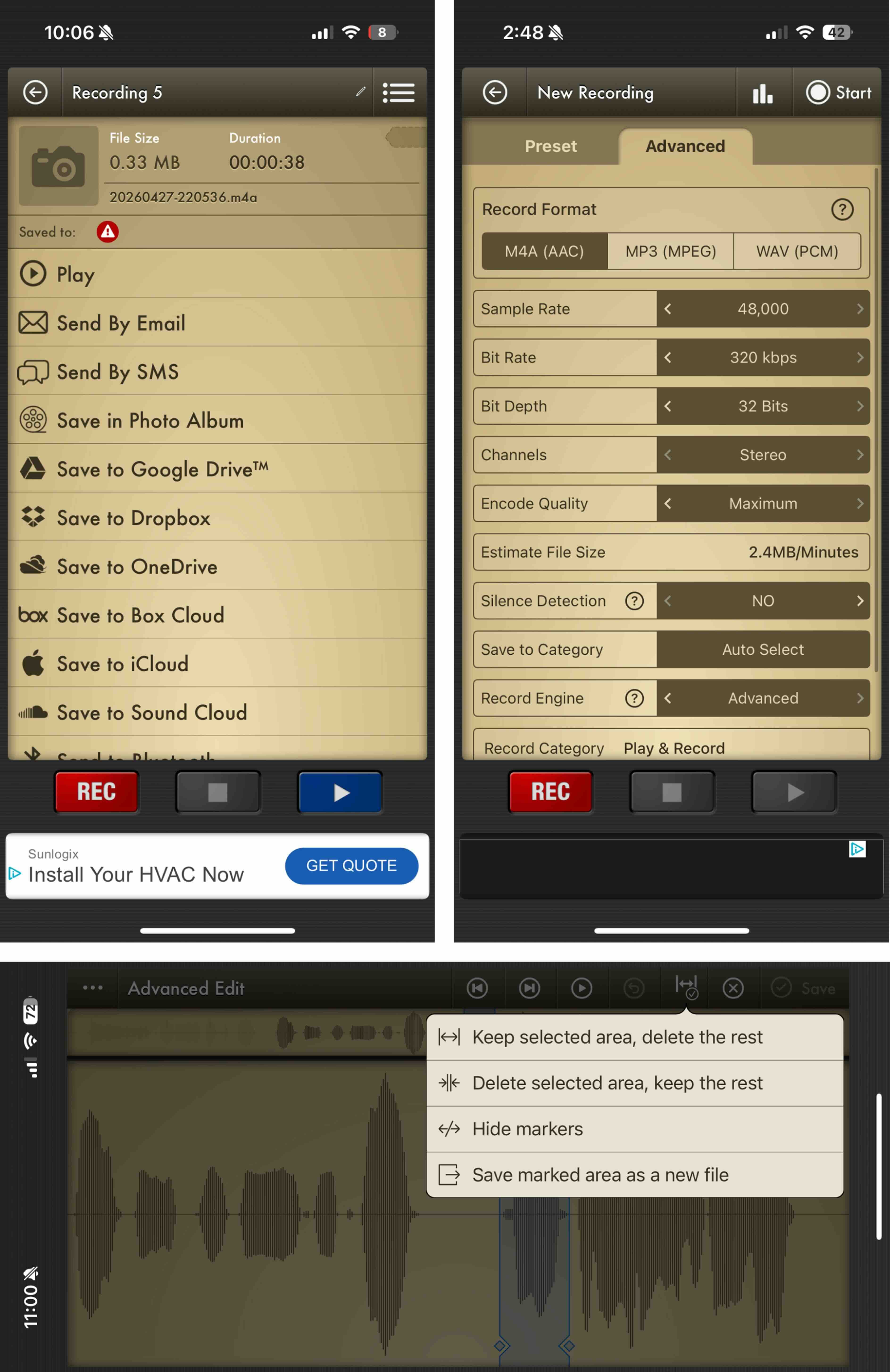 Voice Record Pro, our pick for the best iPhone voice recorder for overall customization