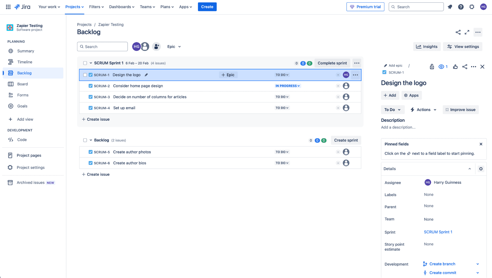 Jira, our pick for the best Trello alternative for managing Agile development workflows.