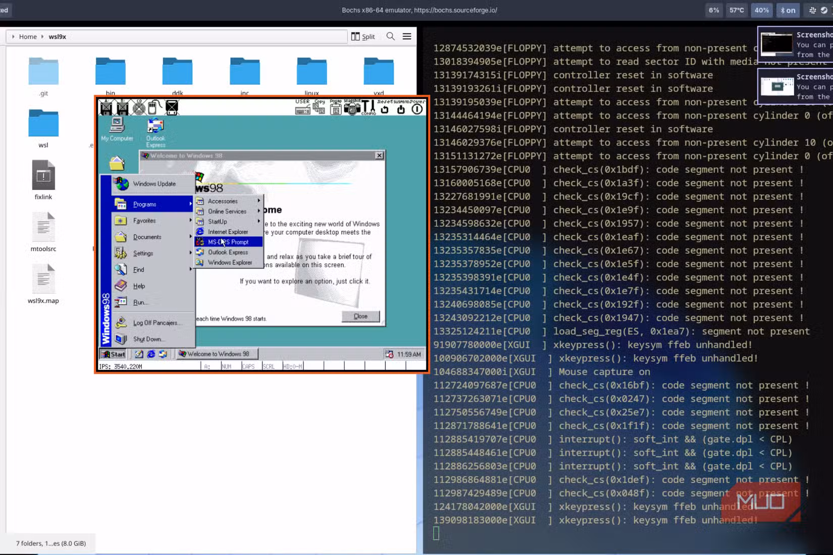 Firing up the MS-DOS prompt
