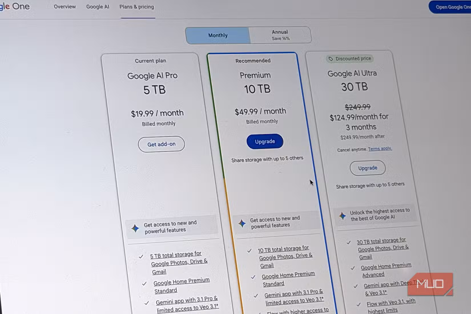 Google AI Pro subscriptions
