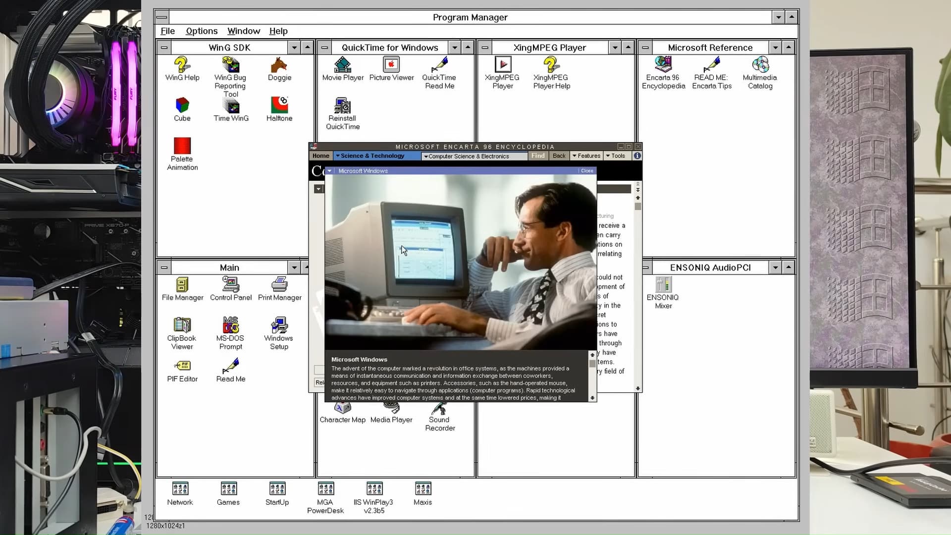 Windows 3.1X runs bare metal on modern hardware