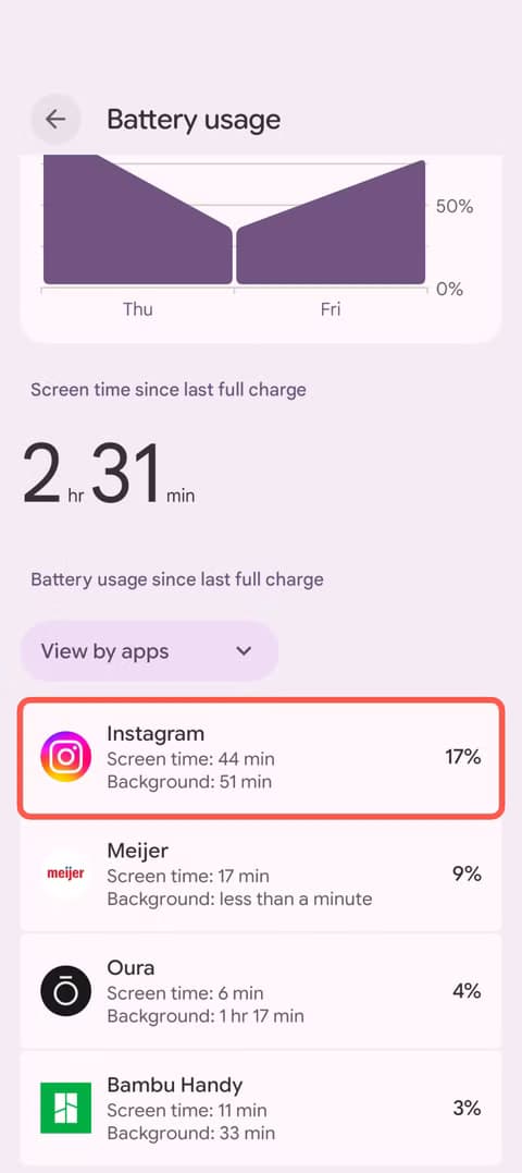 Android app battery usage settings 7