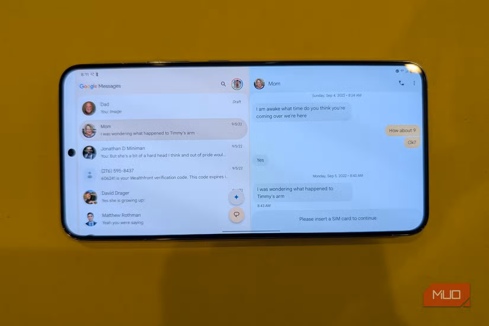 messages two column view