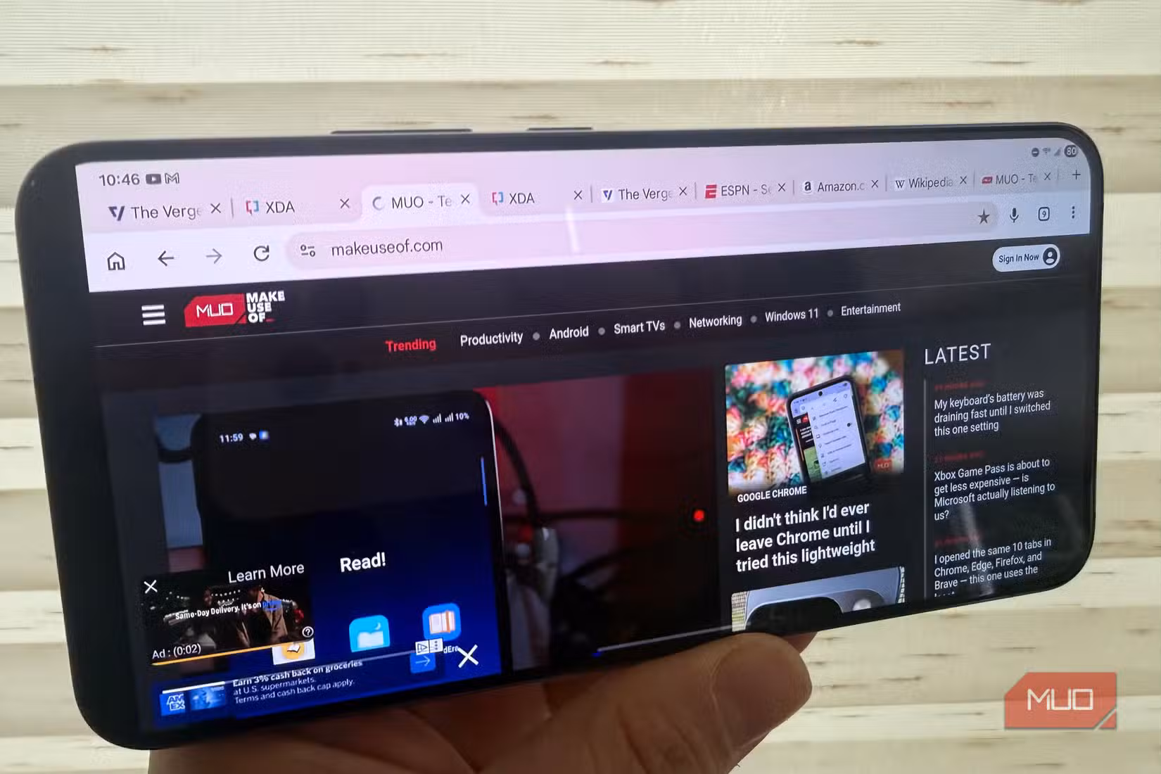 chrome wide open tabs