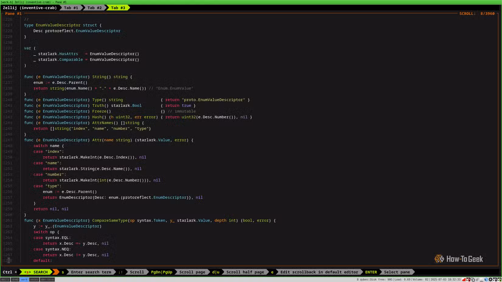 A terminal window displays code with syntax highlighting. This is the output of the bat command.