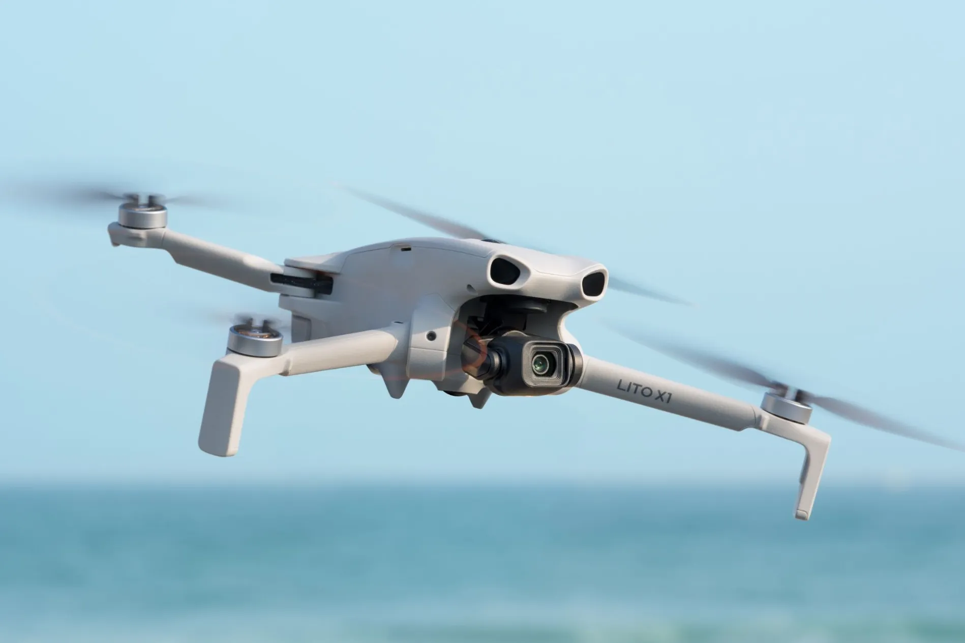 The DJI Lito X1 drone in flight.