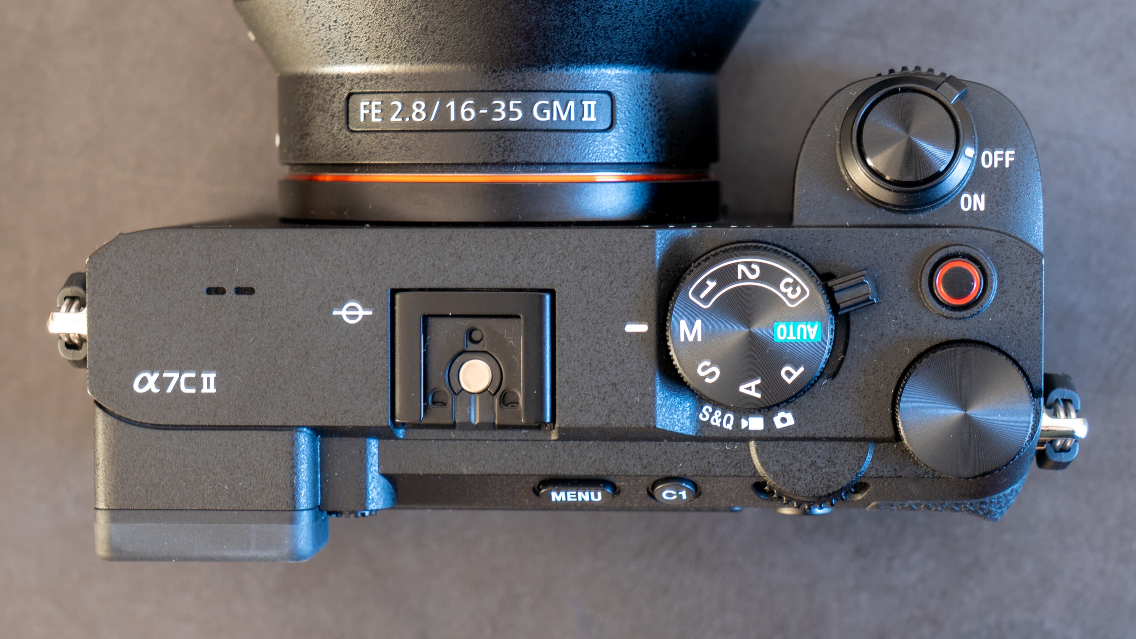 top of the sony a7c ii camera body
