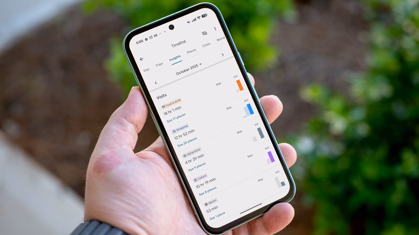 Google Maps timeline