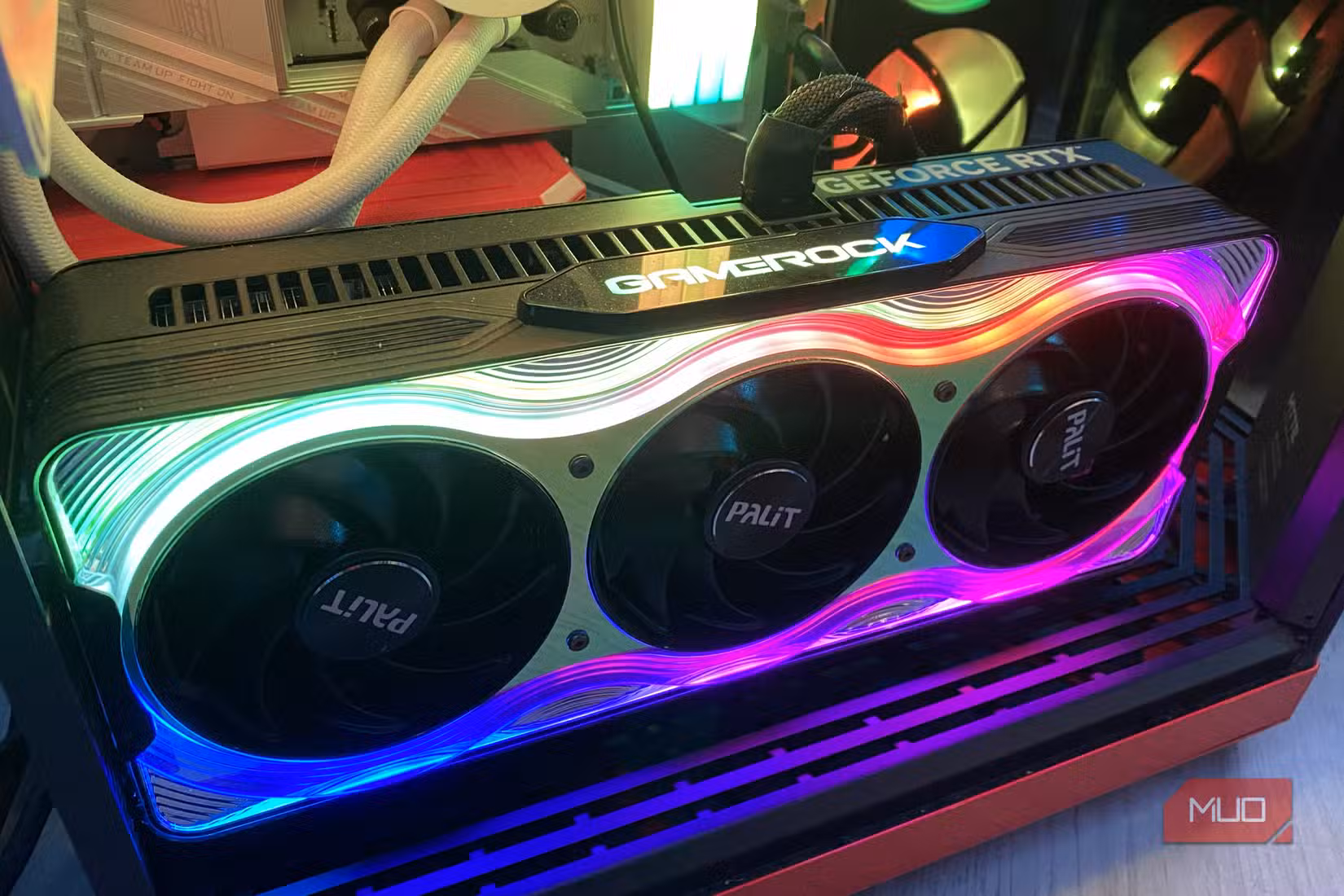 Palit GeForce RTX-5090 vertically mounted GPU