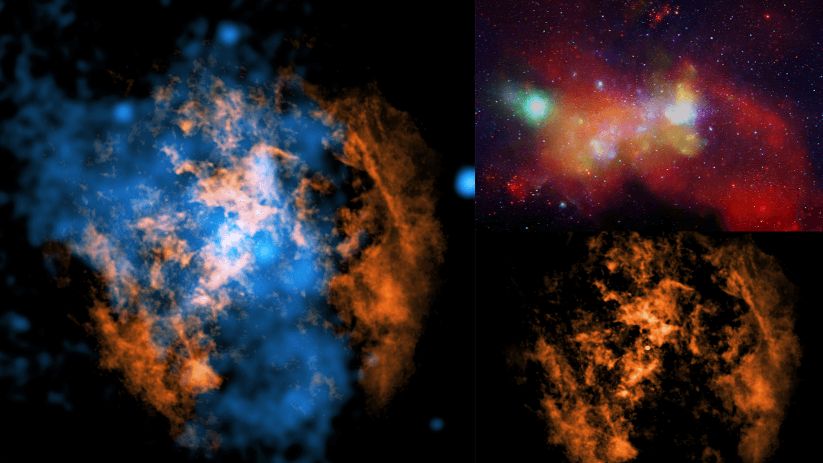 A blue and orange splotchy scene.