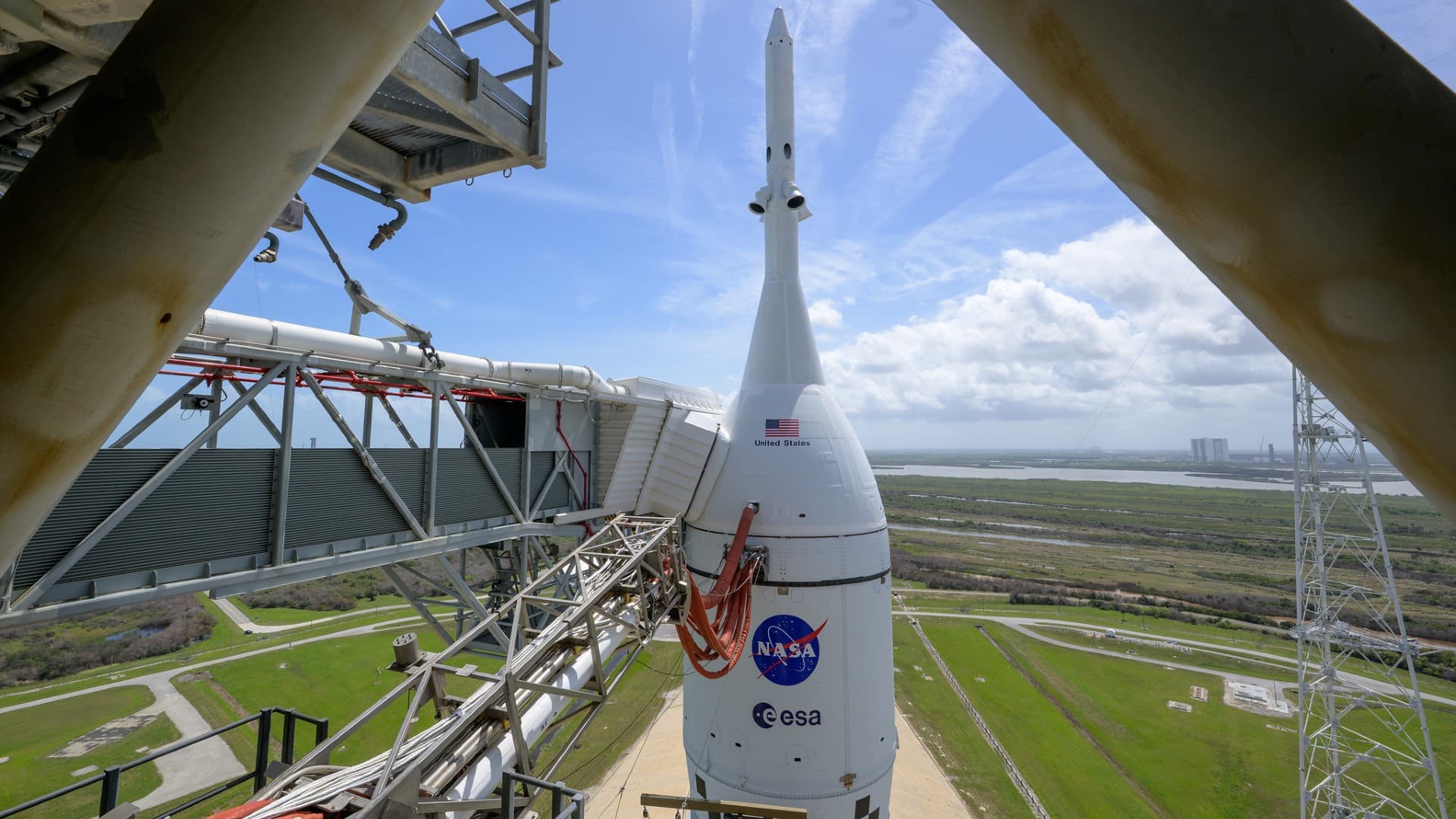a rocket on a launch pad