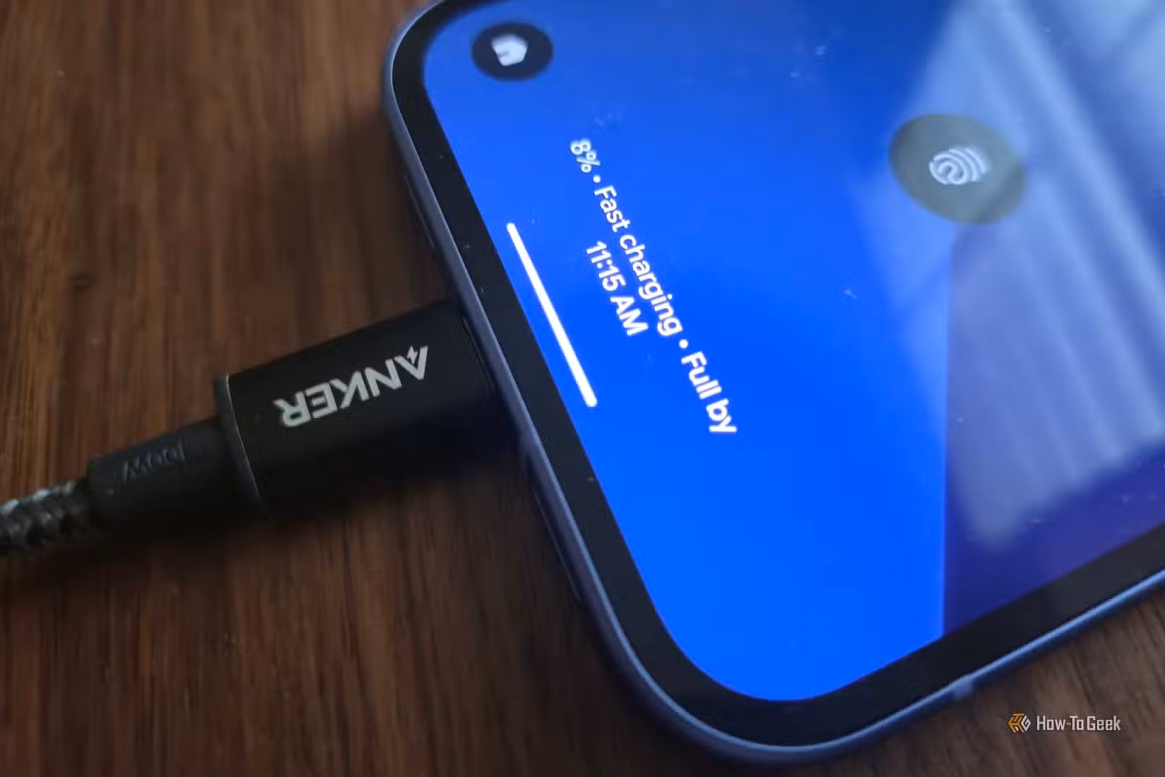 Google Pixel 10a charging at 30W from a 100W charger.