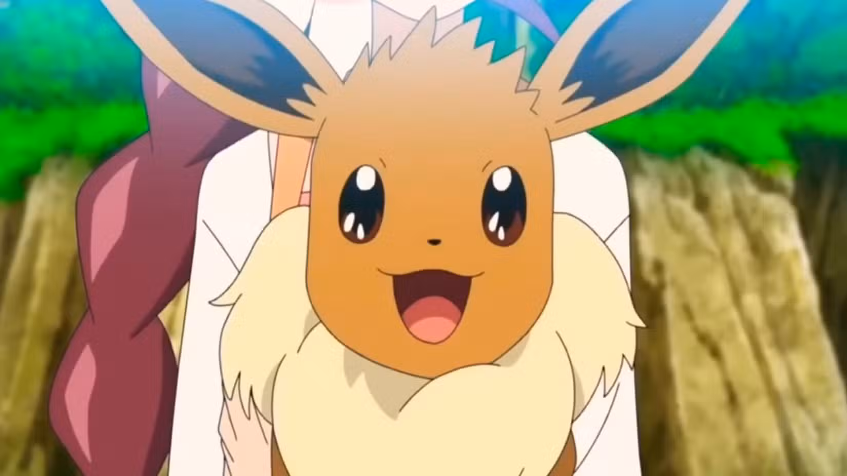 Eevee as it appears in the Pokémon anime.