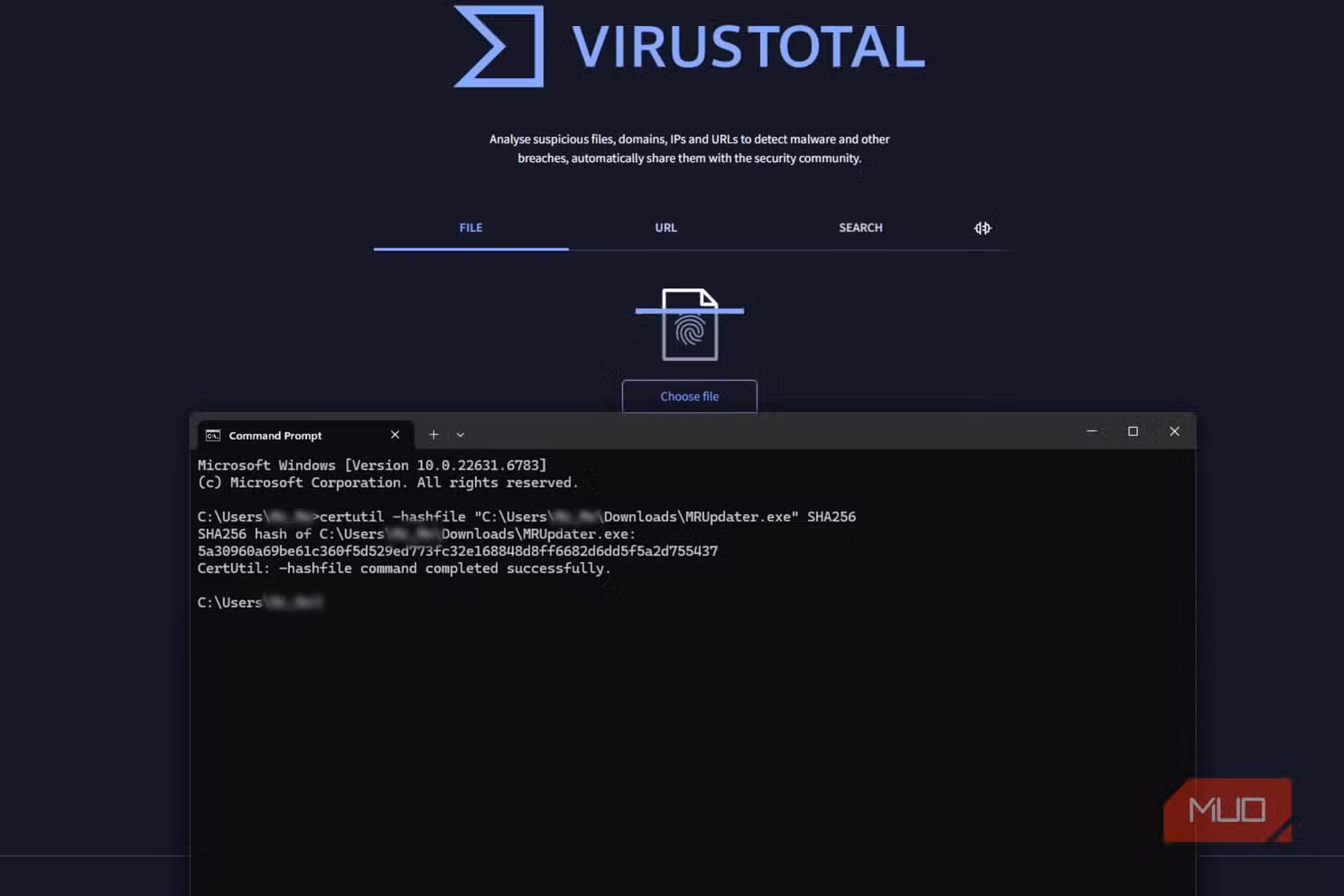 SHA-256 hash VirusTotal