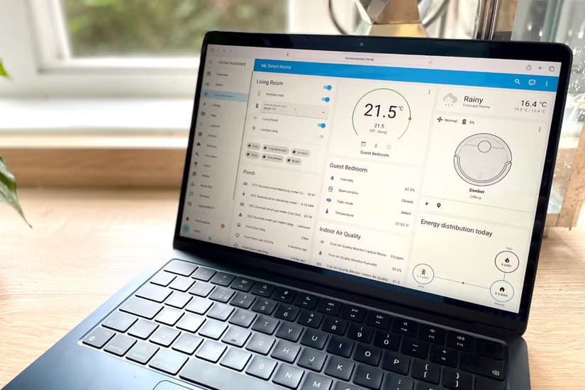 Home Assistant running on a MacBook Air.