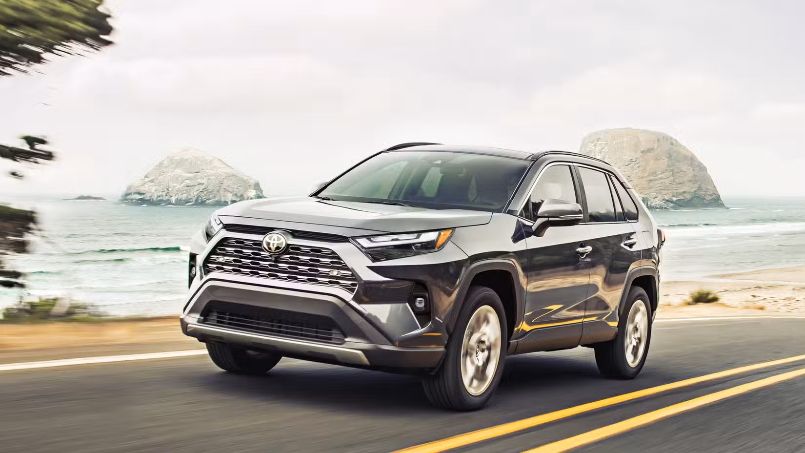 Front 3/4 shot of a 2025 Toyota RAV4