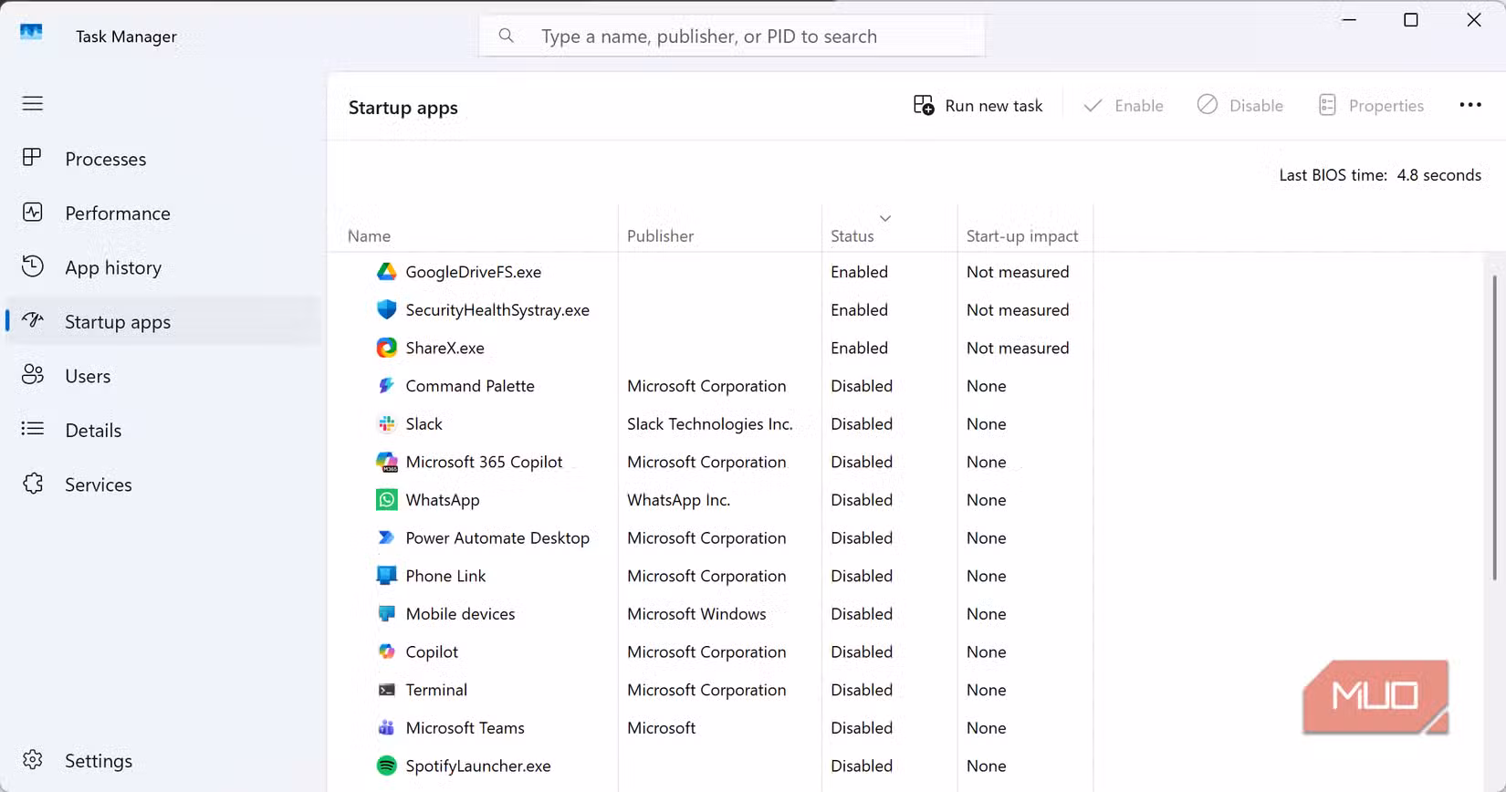 startup menu windows 11.