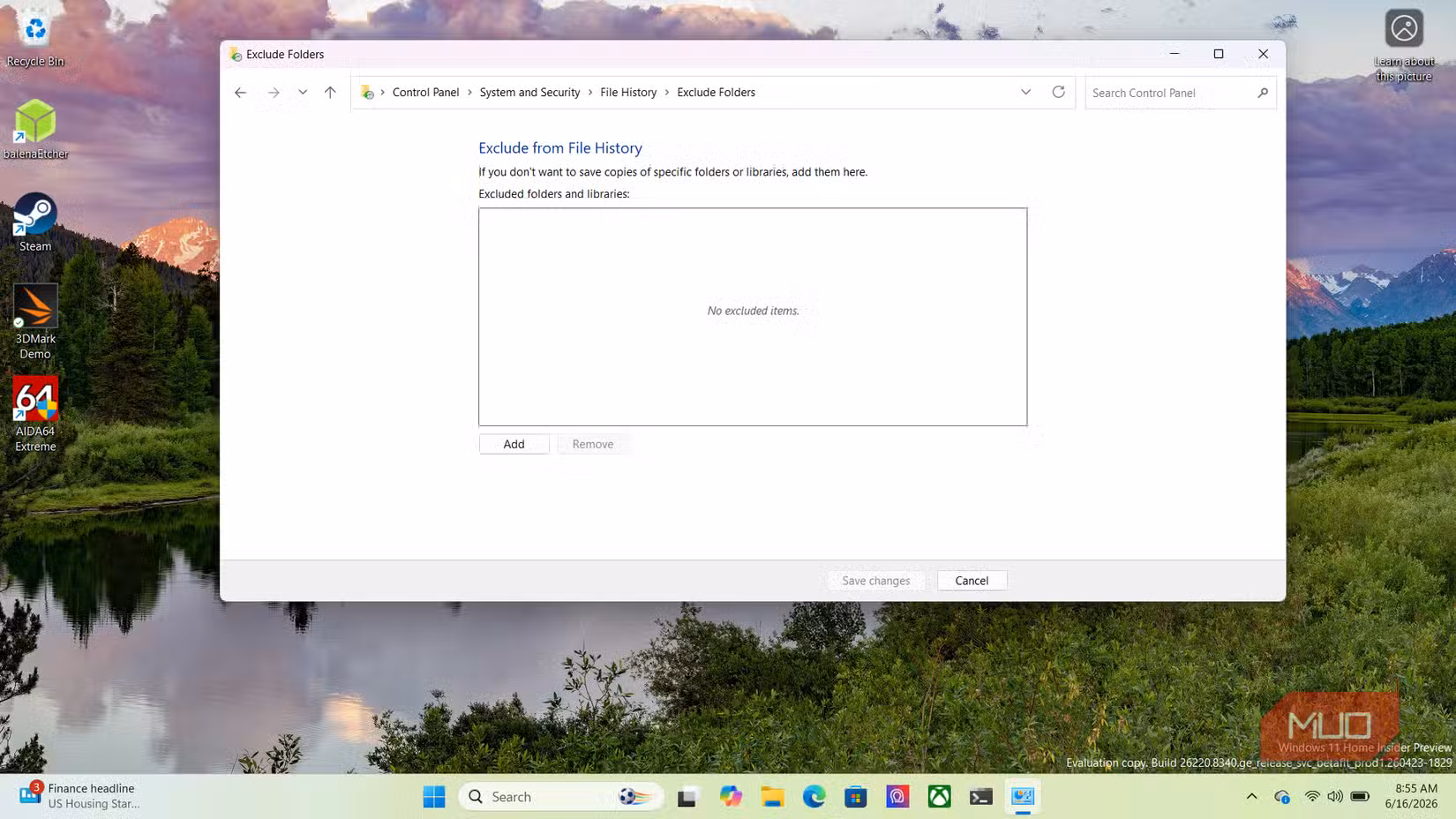 Exclude from File History