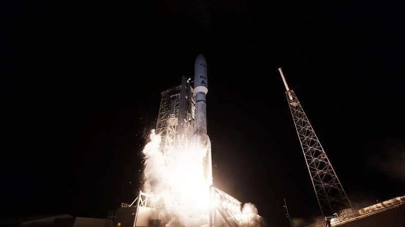 A ULA Atlas V rocket launches 29 Amazon Leo satellites from Florida on April 27, 2026.