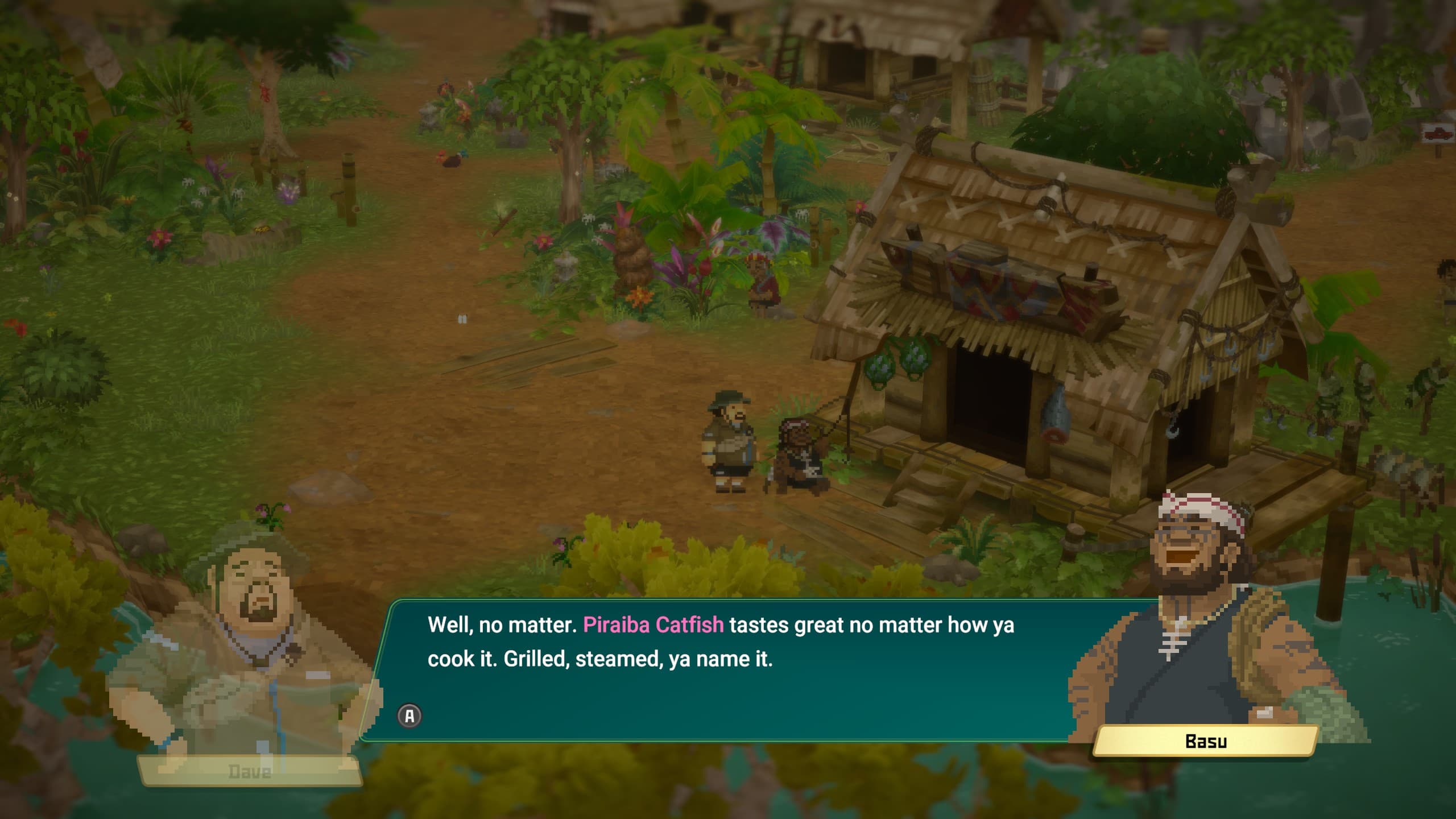 Dave talking to Basu about fish