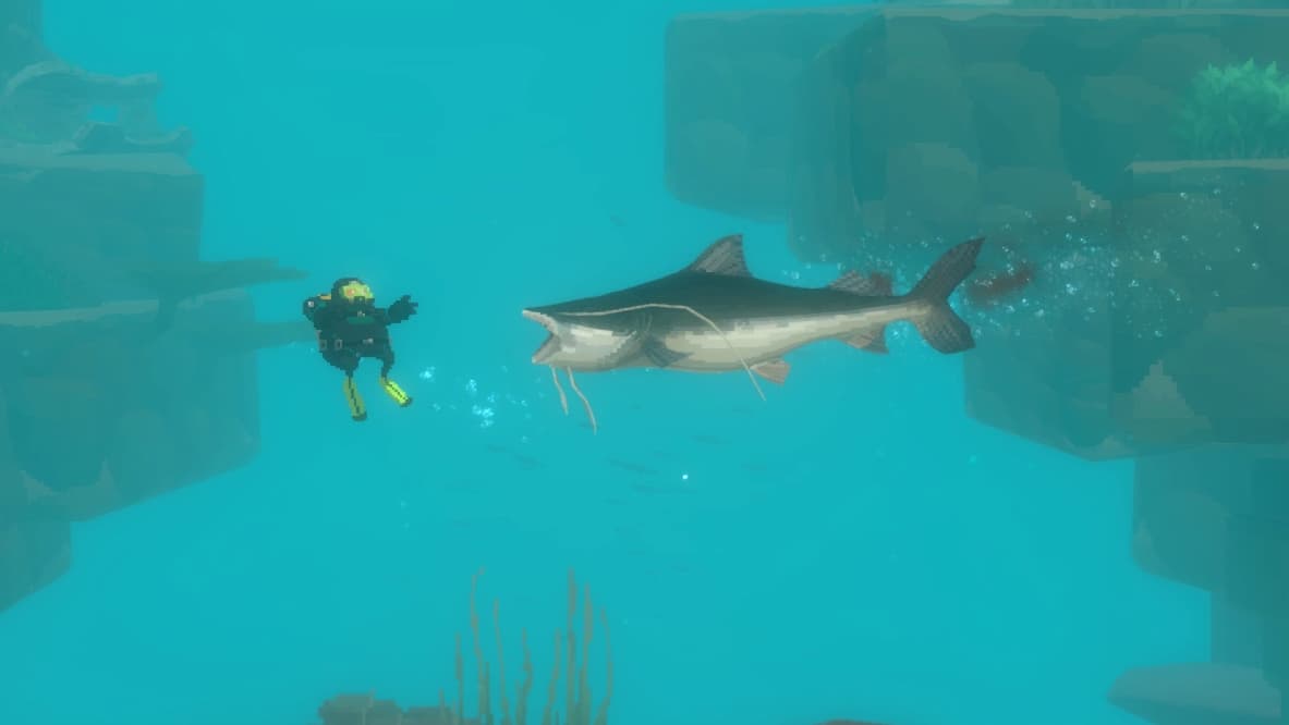 A large fish attacking Dave