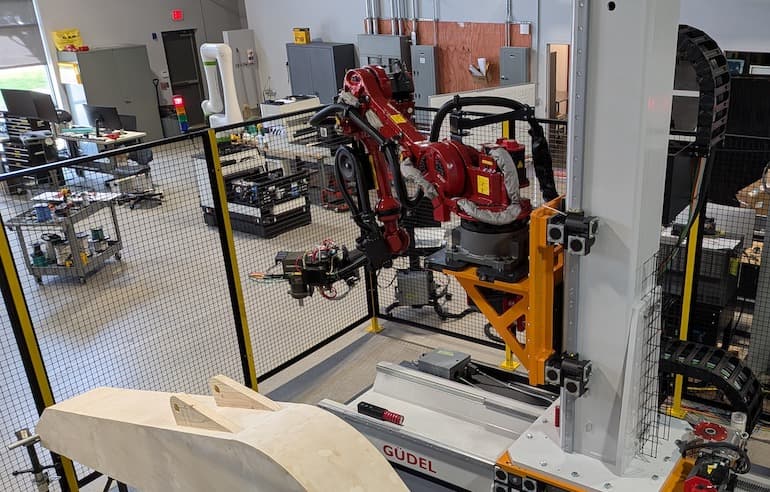 Titan Robotics demonstrates a Gudel finishing workcell.