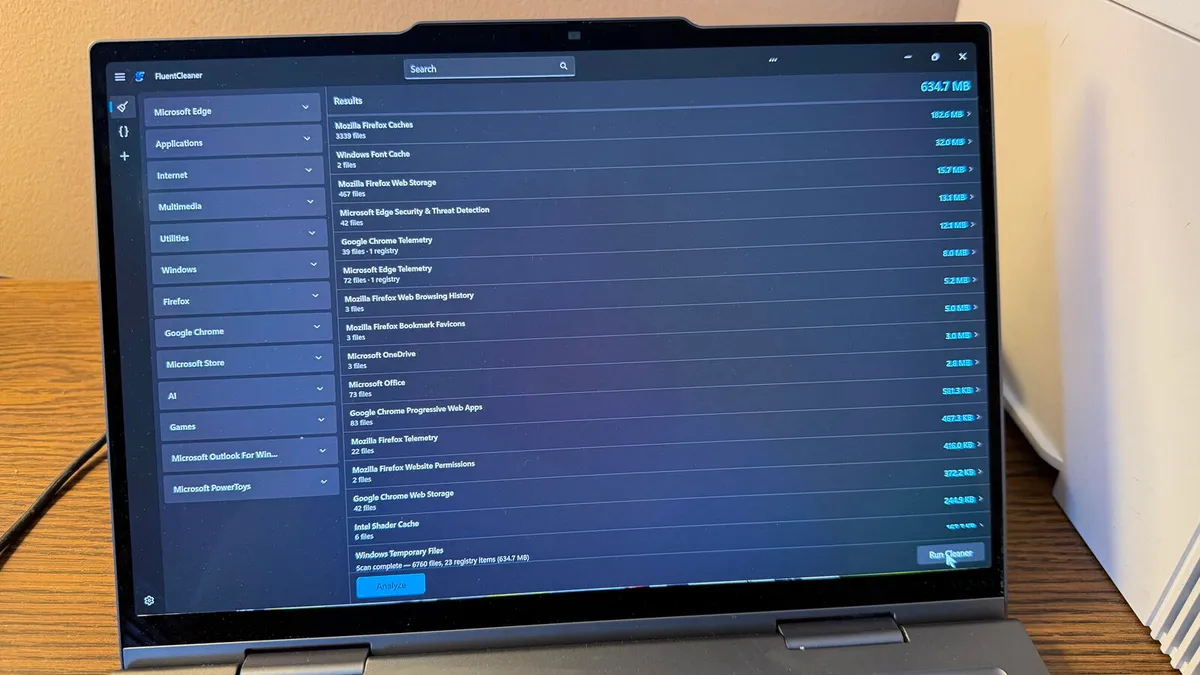 Fluent Cleaner: أداة مجانية لتنظيف ويندوز بنقرة واحدة دون إعلانات مزعجة