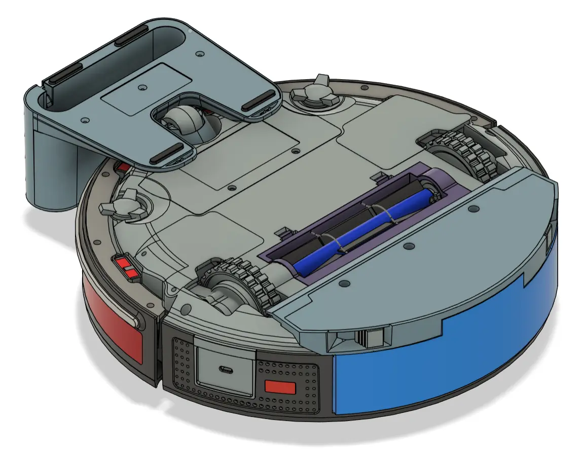 oomwoo open-source robot vacuum reference design, bottom view