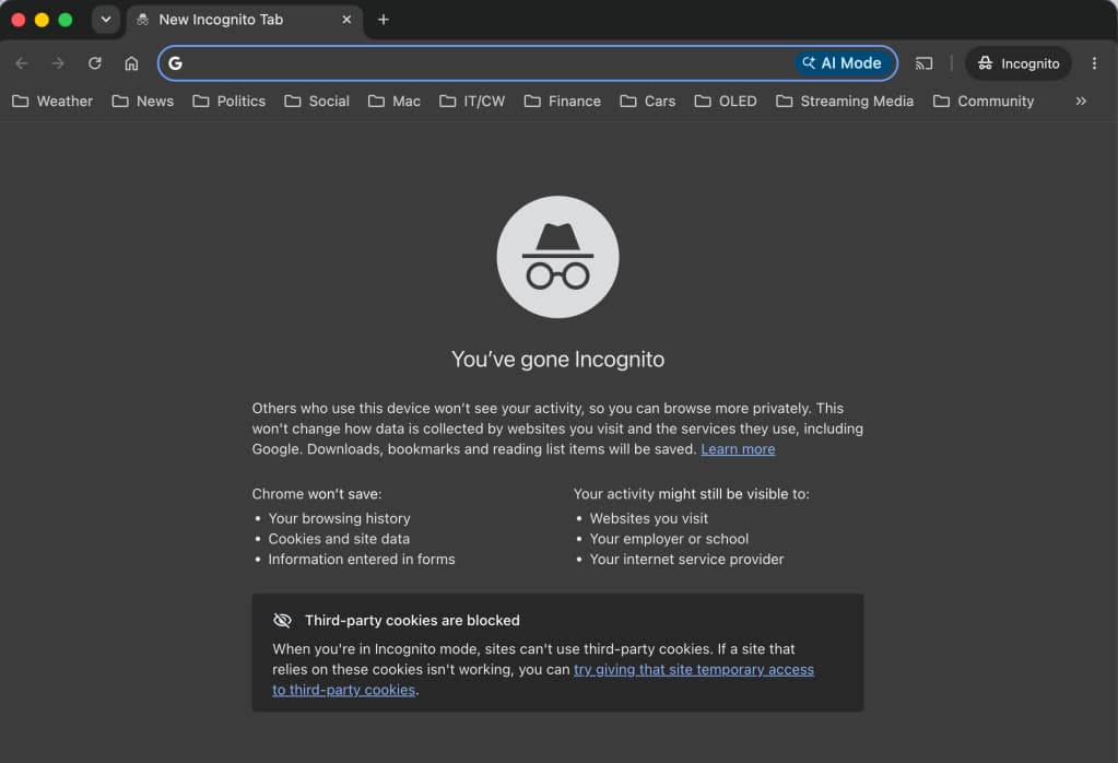 Google Chrome Incognito