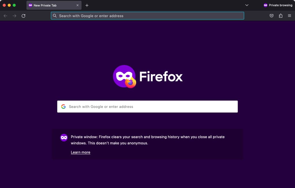 Firefox private browsing explanation