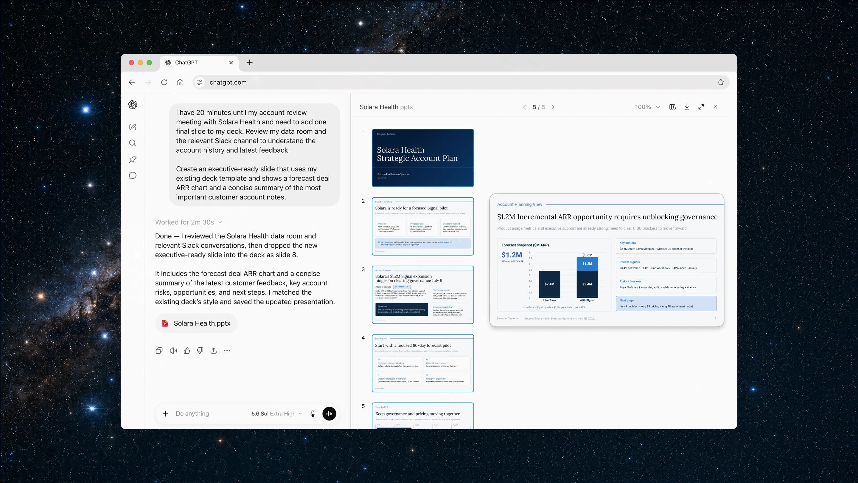 ChatGPT Scheduled tasks for a weekly business review, customer meeting preparation, and campaign optimization on mobile.