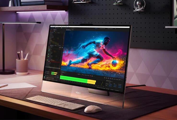 شاشة OLED بدقة 4K في حاسب Lenovo Yoga AIO تعرض ألواناً زاهية ودقة عالية