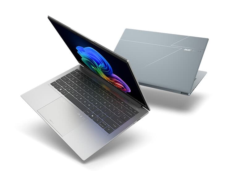 منظر جانبي لحاسوب Swift Go 14 يُبرز نحافته ومنافذه المتعددة