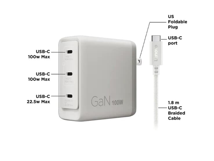 شاحن Lenovo GaN الجديد بقوة 100W وثلاثة منافذ: المواصفات والسعر وموعد التوفر