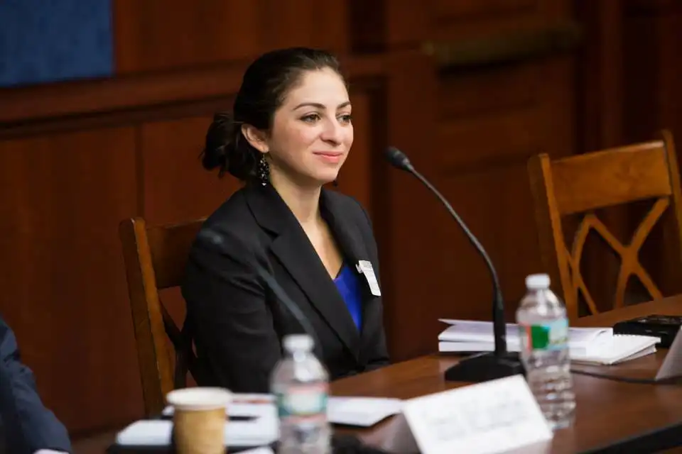 photo of liya palagashvili from the mercatus center at george mason university sitting on a panel