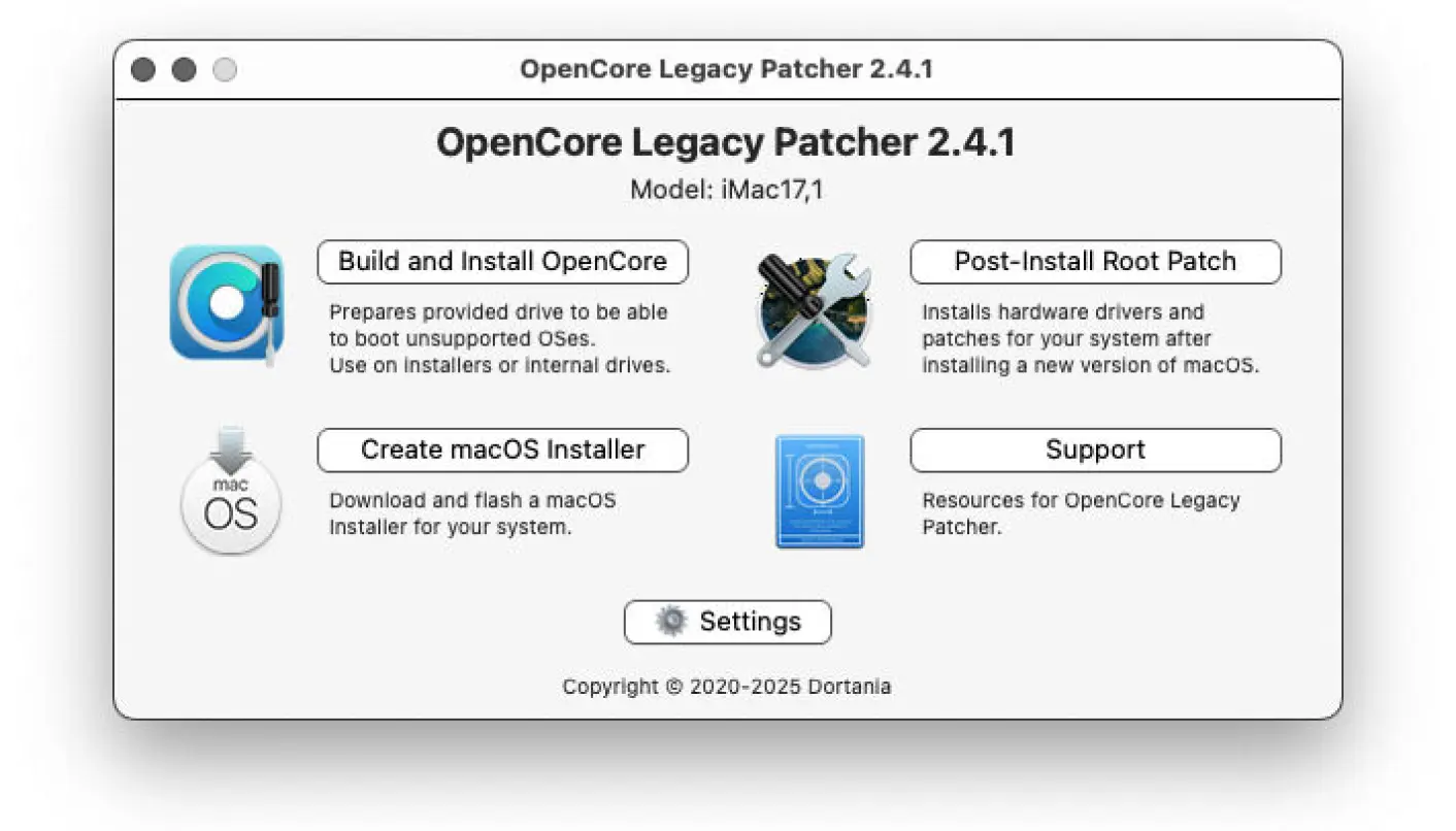 شاشة إقلاع Mac تعرض خيار EFI Boot الذي يُنشئه OpenCore Legacy Patcher للتمهيد من مفتاح USB