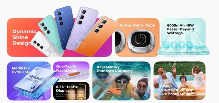 إنفينيكس Hot 70 Pro: هاتف اقتصادي بشاشة matrix ثانوية ومعالج Dimensity 7100 مع 3 تحديثات أندرويد مضمونة